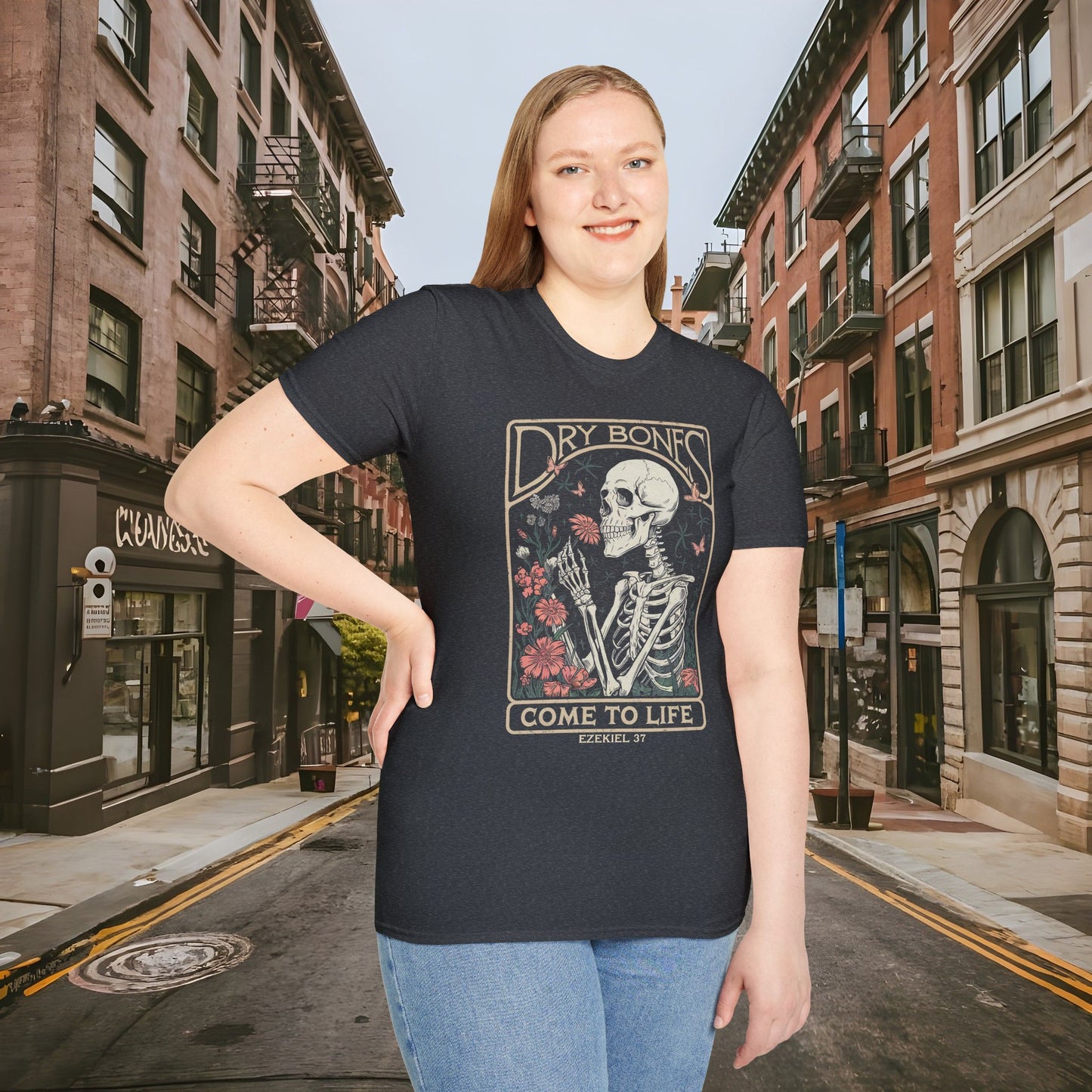 Dry Bones Come to Life Ezekiel 37 Shirt by Buck Matthews Designs Unisex Softstyle T-Shirt