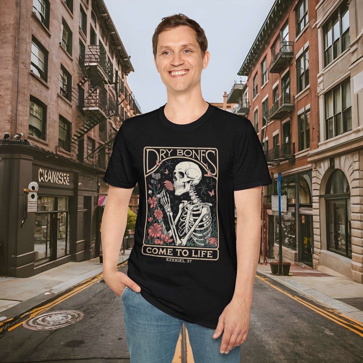 Dry Bones Come to Life Ezekiel 37 Shirt by Buck Matthews Designs Unisex Softstyle T-Shirt