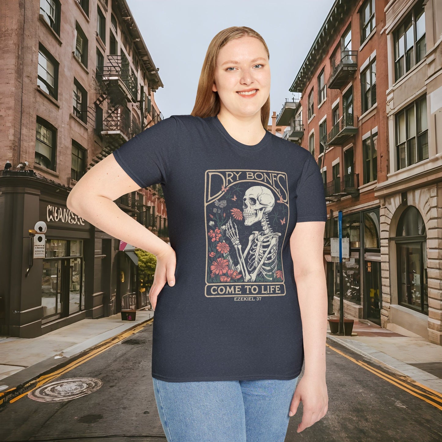 Dry Bones Come to Life Ezekiel 37 Shirt by Buck Matthews Designs Unisex Softstyle T-Shirt