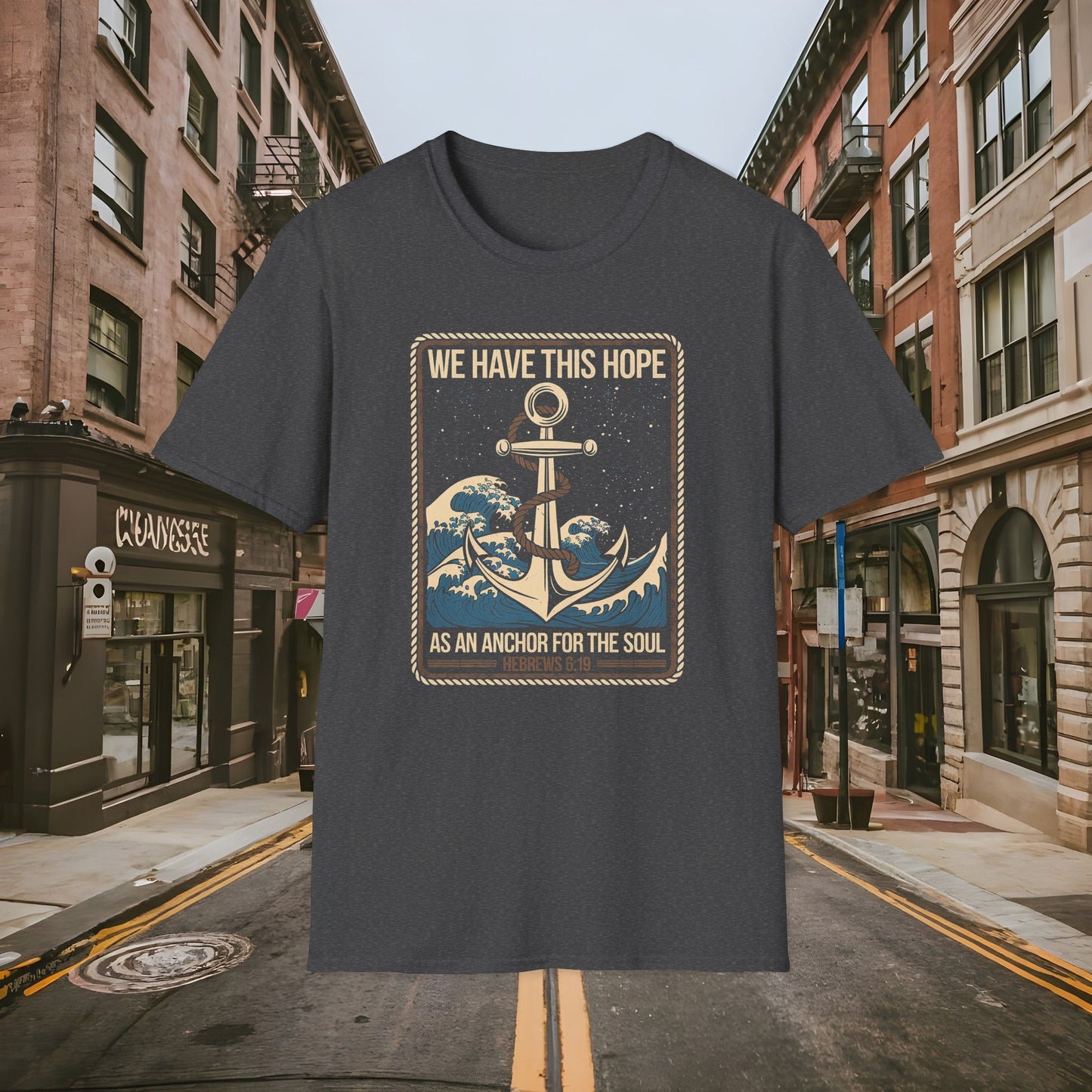 Hope As An Anchor for the Soul - Hebrews 6:19 Shirt by Buck Matthews Designs - Unisex Softstyle T-Shirt