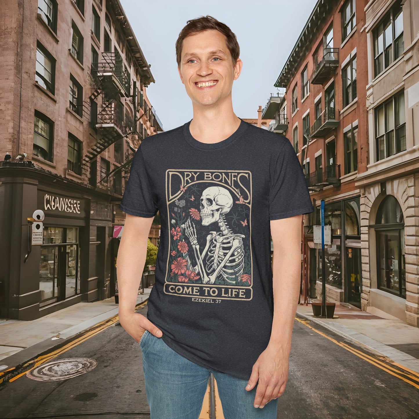 Dry Bones Come to Life Ezekiel 37 Shirt by Buck Matthews Designs Unisex Softstyle T-Shirt