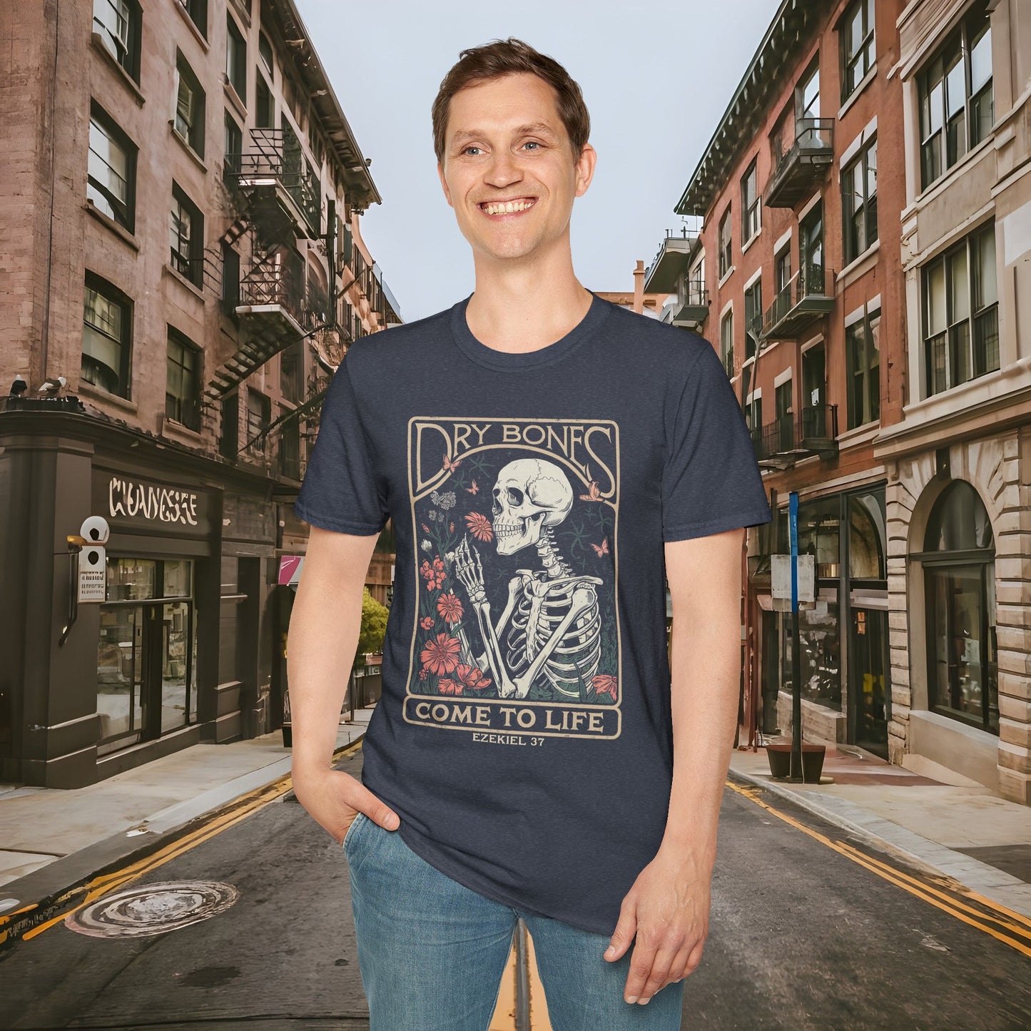 Dry Bones Come to Life Ezekiel 37 Shirt by Buck Matthews Designs Unisex Softstyle T-Shirt