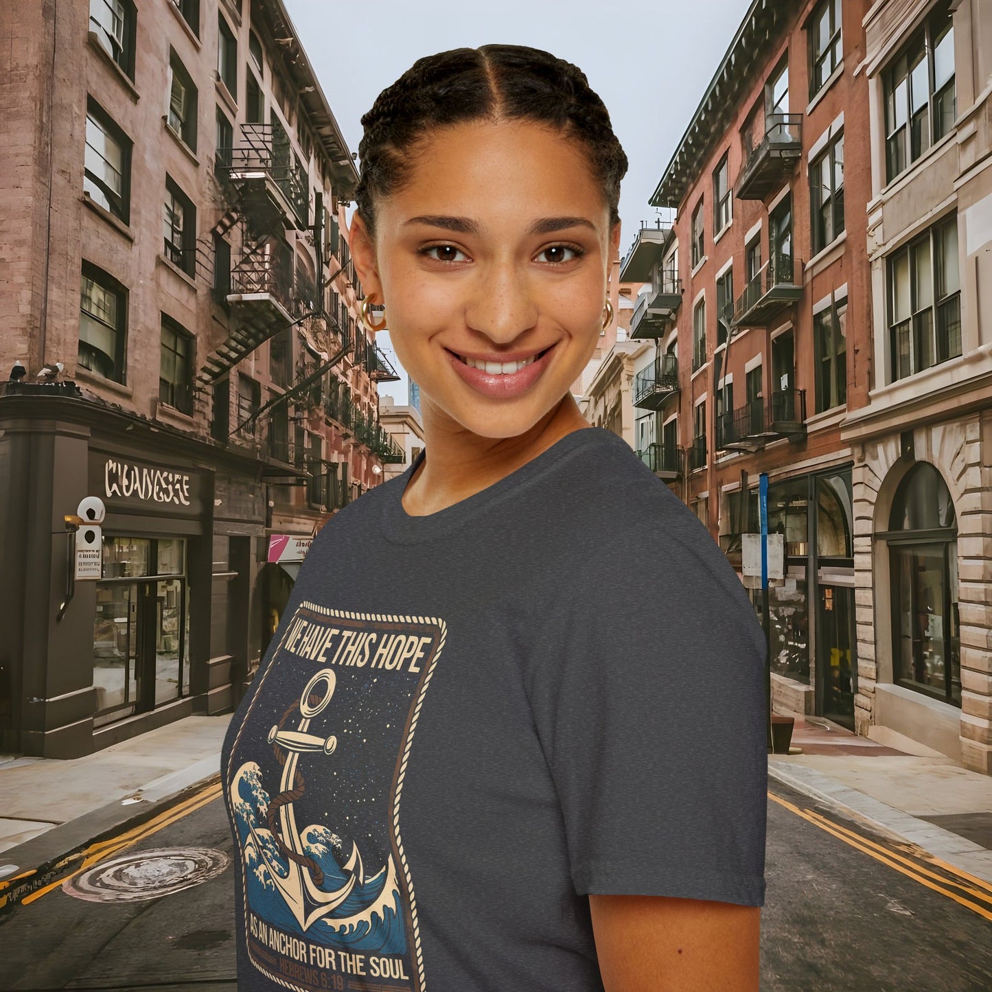 Hope As An Anchor for the Soul - Hebrews 6:19 Shirt by Buck Matthews Designs - Unisex Softstyle T-Shirt