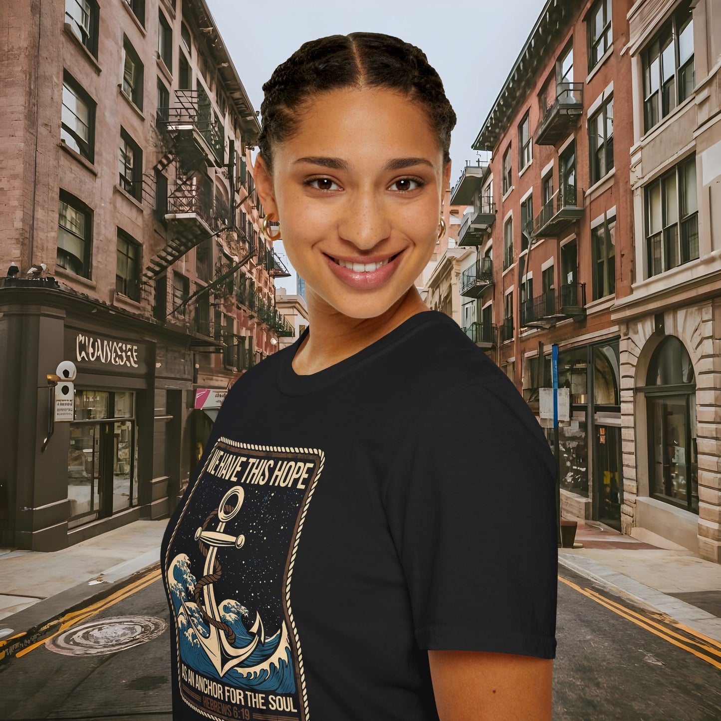 Hope As An Anchor for the Soul - Hebrews 6:19 Shirt by Buck Matthews Designs - Unisex Softstyle T-Shirt