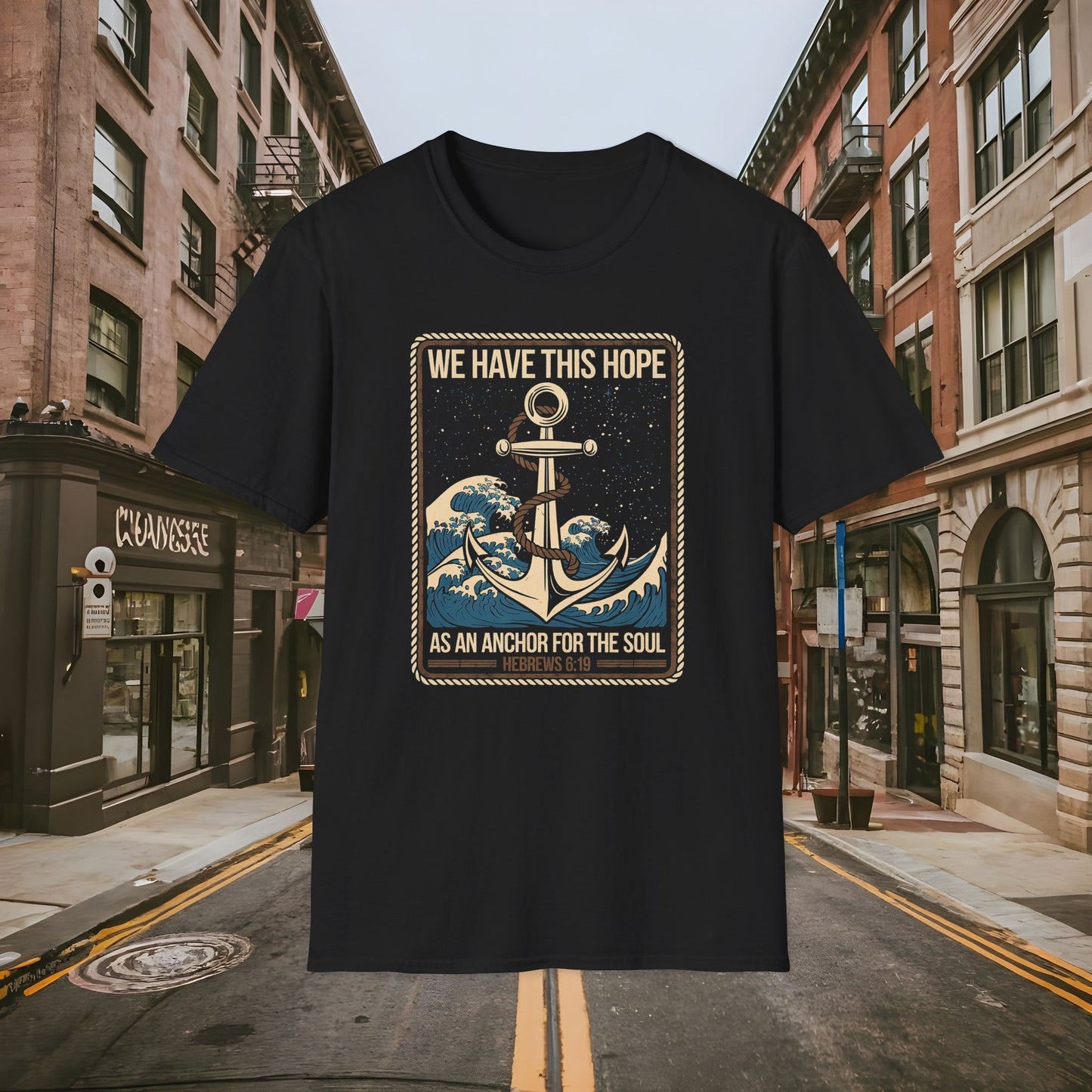 Hope As An Anchor for the Soul - Hebrews 6:19 Shirt by Buck Matthews Designs - Unisex Softstyle T-Shirt