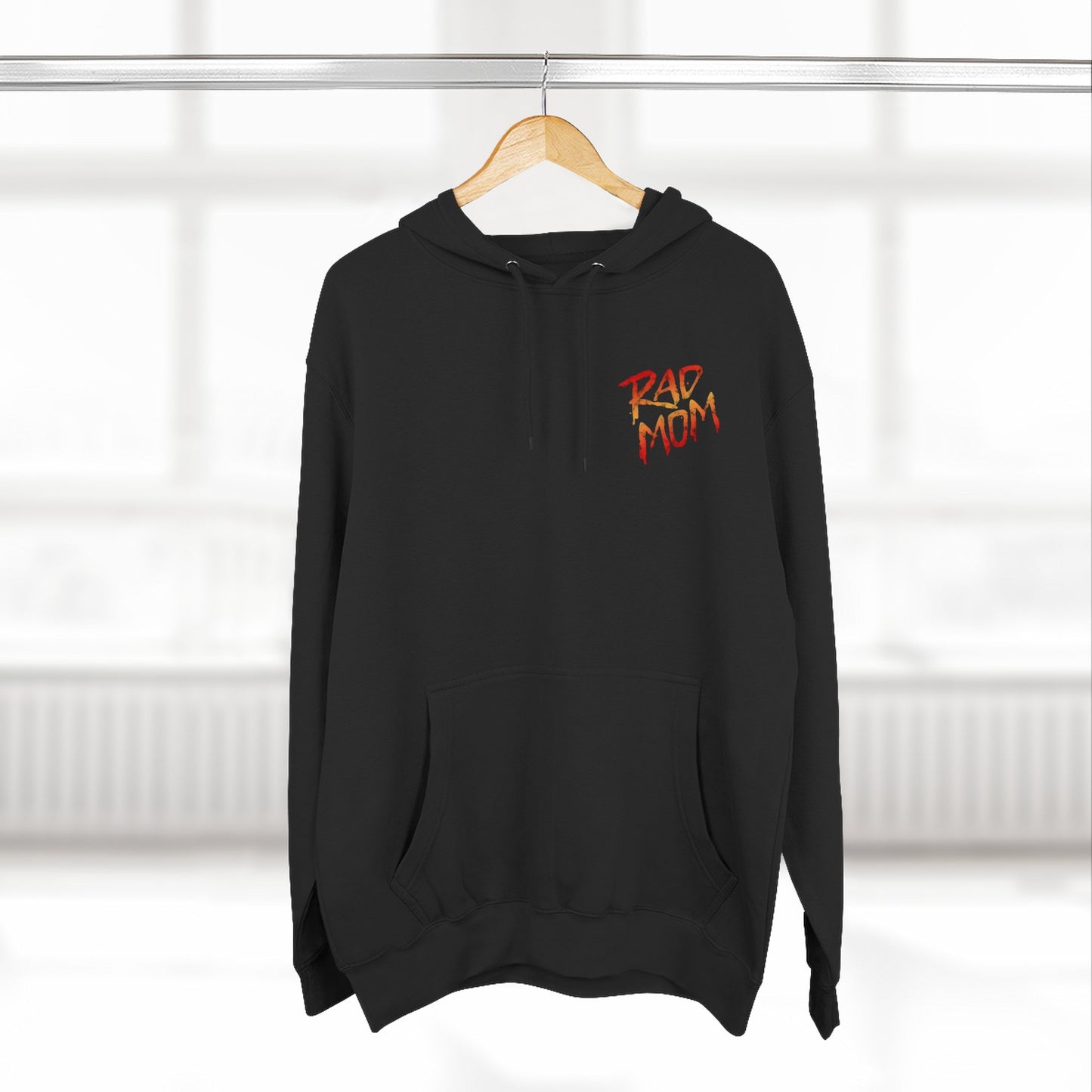 Rad Mom BMX Racing Hoodie - Retro BMX Mom Three-Panel Fleece Hoodie