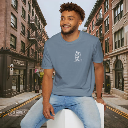 Praying Knight - Ephesians 6:10 - Armor of God - Inspirational Unisex Softstyle T-Shirt - Motivational Design