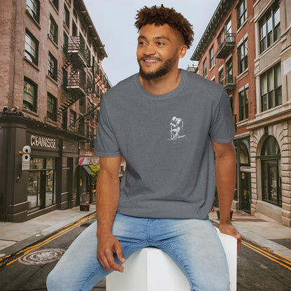Praying Knight - Ephesians 6:10 - Armor of God - Inspirational Unisex Softstyle T-Shirt - Motivational Design