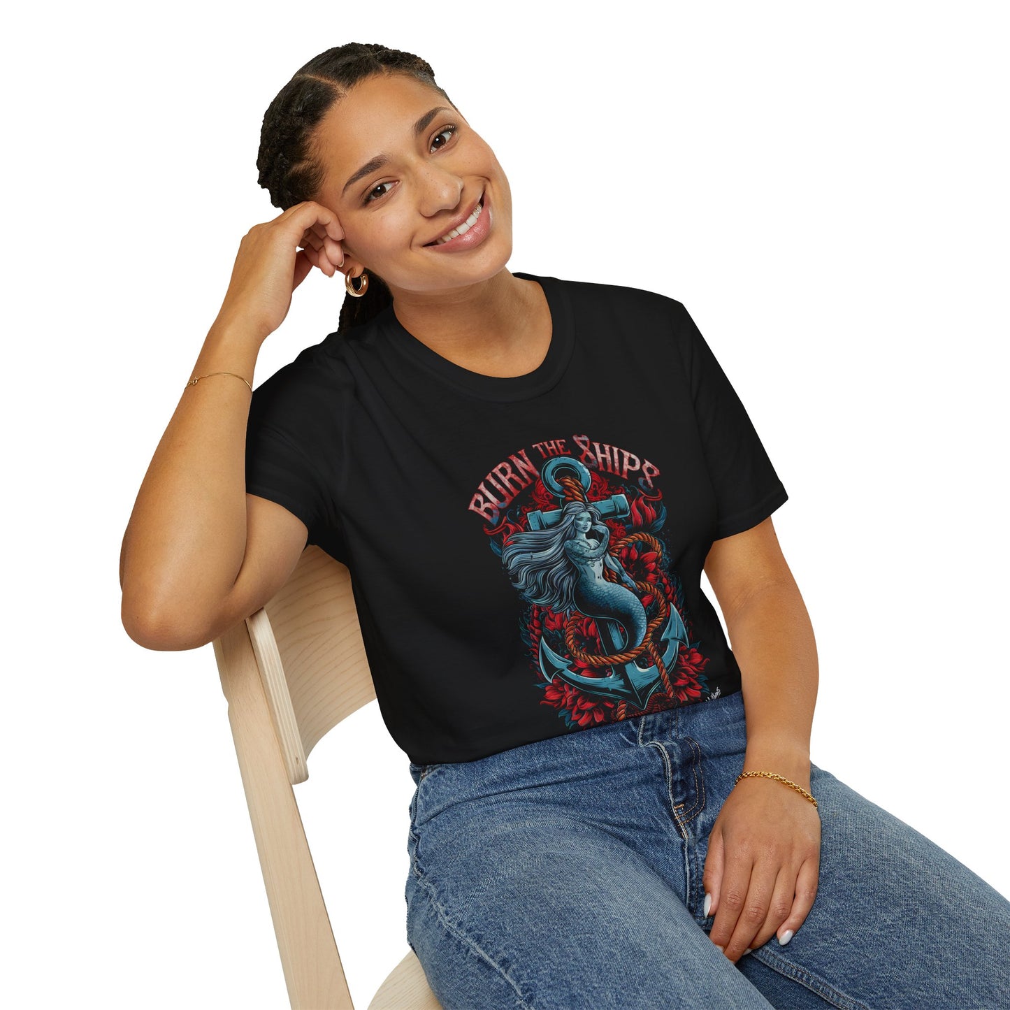 BTS - Burn the Ships Nautical Mermaid Unisex Softstyle Shirt by Buck Matthews