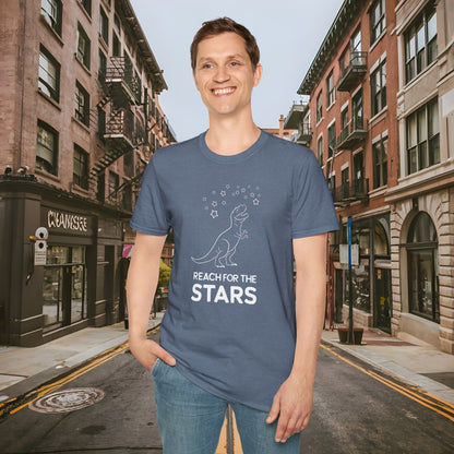 Reach For The Stars - Inspirational Funny T-Rex Unisex Softstyle T-Shirt