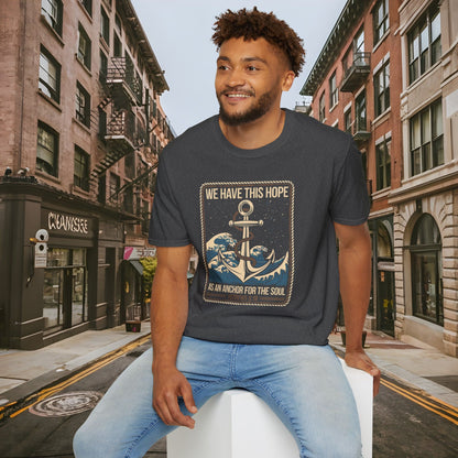 Hope As An Anchor for the Soul - Hebrews 6:19 Shirt by Buck Matthews Designs - Unisex Softstyle T-Shirt
