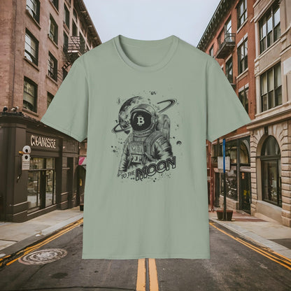 Bitcoin To the Moon Bitcoin Astronaut Shirt by Buck Matthews Designs