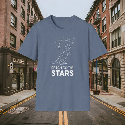 Reach For The Stars - Inspirational Funny T-Rex Unisex Softstyle T-Shirt