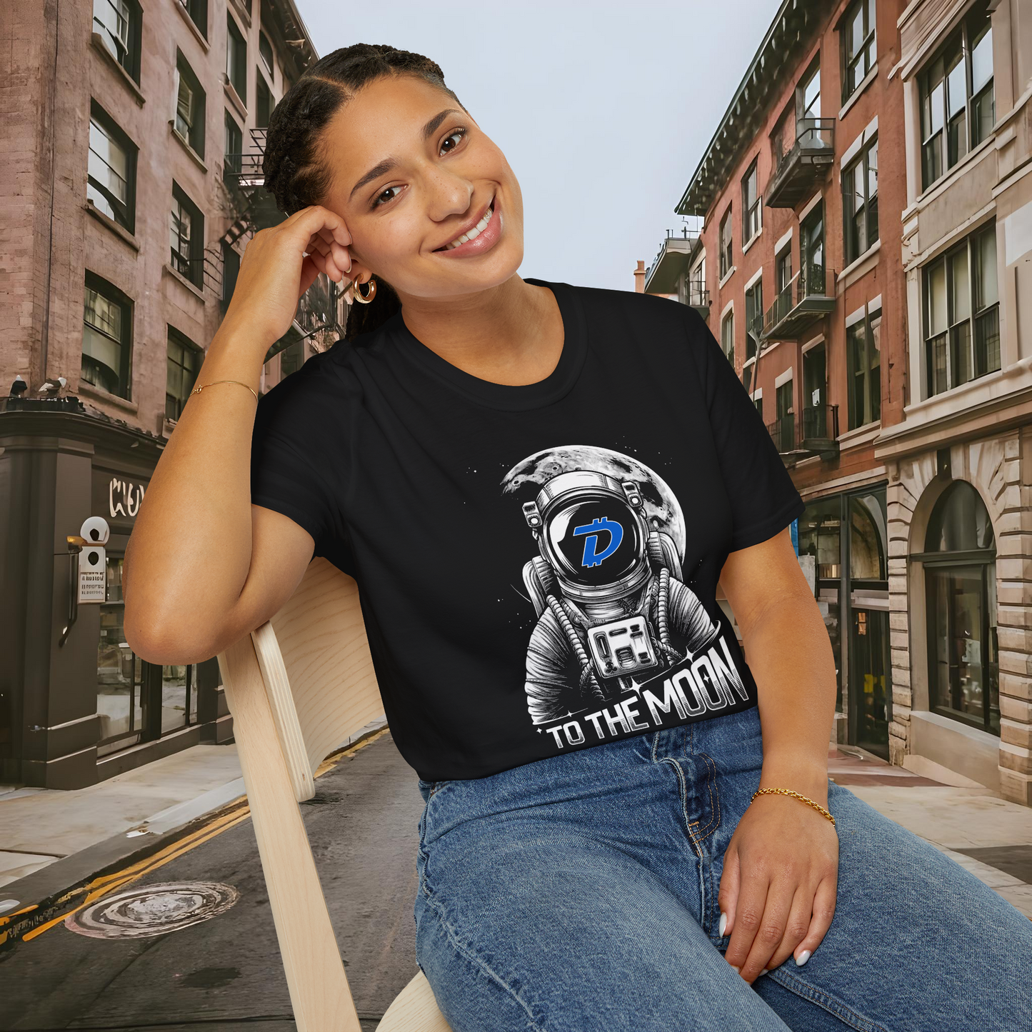 To The Moon - Astronaut - DigiByte Crypto T-Shirt